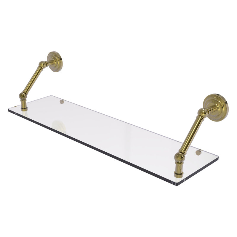 Jhene Bracket Shelf, Unlacquered Brass, 8" H x 30" W x 8" D