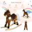 Chaise de cheval à bascule en métal pour enfants avec musique de comptine - brun foncé