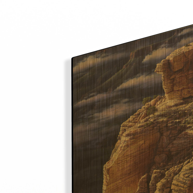 «Simple Sanctuary» par R. Hed, art mural en métal doré, 12 po x 16 po, 12 po x 16 po