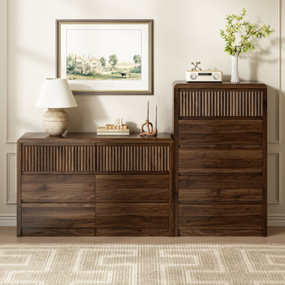 2 Pieces Bedroom Set, 5 Drawer Chest And 6 Drawer Dresser