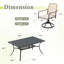 6-Person Outdoor Rectangular Patio Dining Set With Cushioned Swivel Chairs & Umbrella