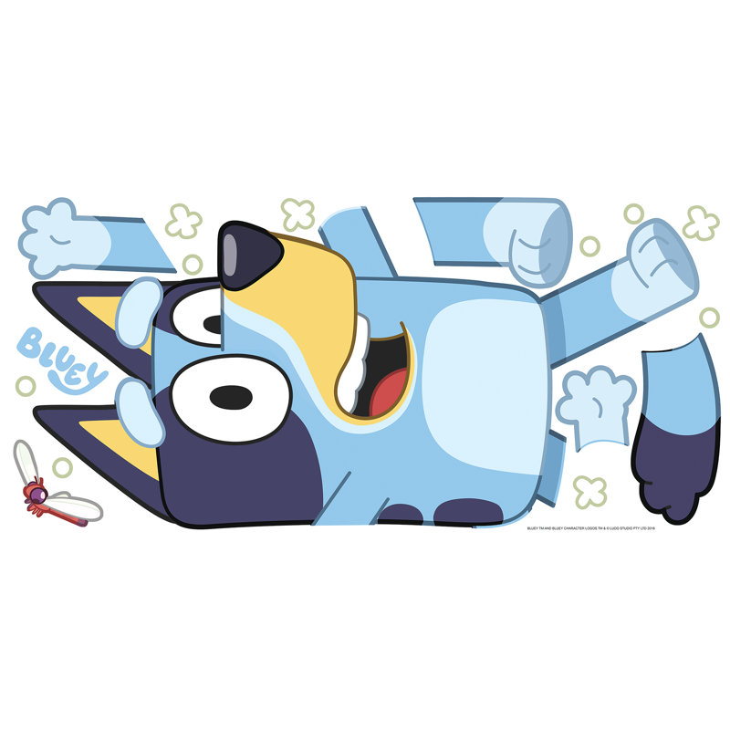 Bluey Character Blue Vinyl Peel and Stick Wall Decals