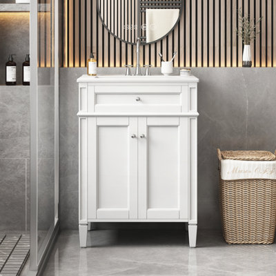 24" Bathroom Vanity with 2 Doors and Tip-Out Drawer