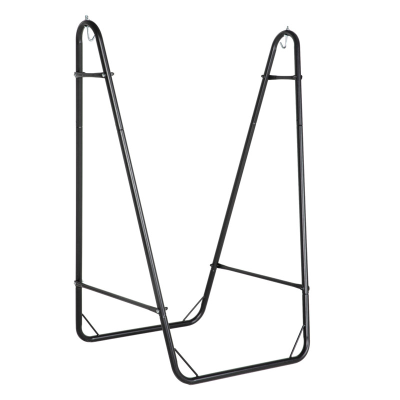 Chaise hamac avec support Hebden, Noir, noir, noir, noir
