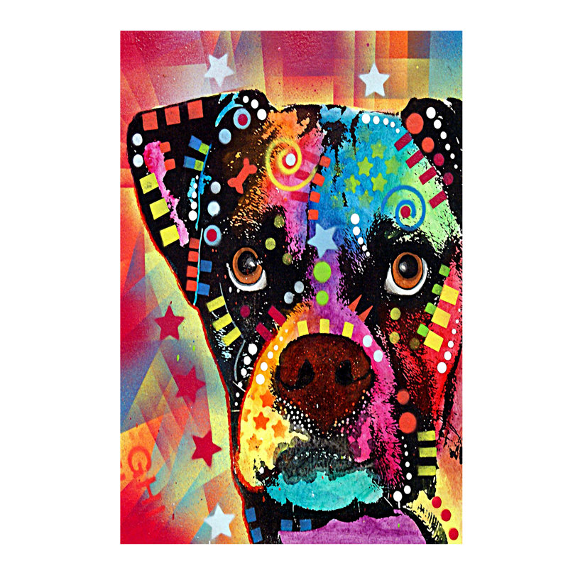 Boxer Cubism by Dean Russo - Wrapped Canvas Print, 66.04 cm H x 45.72 cm W x 1.91 cm D