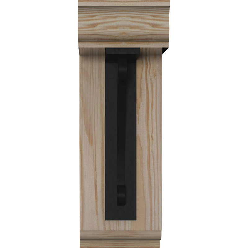 Support traditionnel en fer 4 po Legacy, H 12 po x P 9 1/2 po, Sapin de Douglas de l 3 1/2 po x T 2 po (lisse)