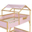 Lit de cabane à DEL avec rangement, lit double en MDF moderne pour enfants-781250724