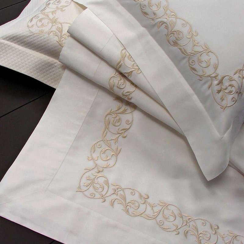 Ramages Embroidery by DEA 100% Cotton Sham, Standard, Acqua