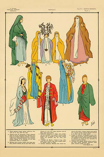 #2 à costume de style égyptien moderne-imprimé de publicités, H 30 po x l 20 po