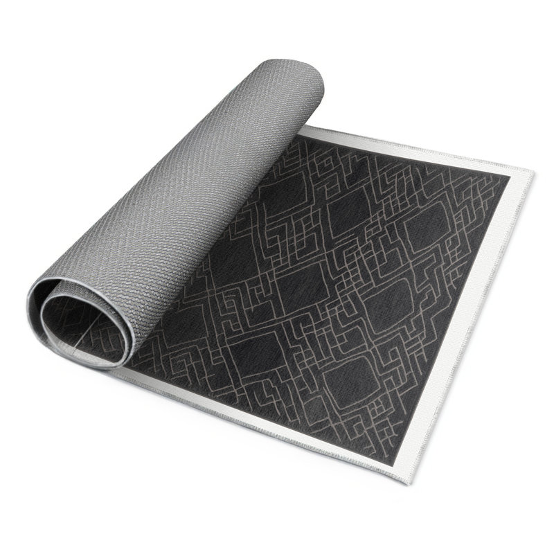 Trellis Gray Indoor and Outdoor Area Rug, Rectangle 3' x 5'