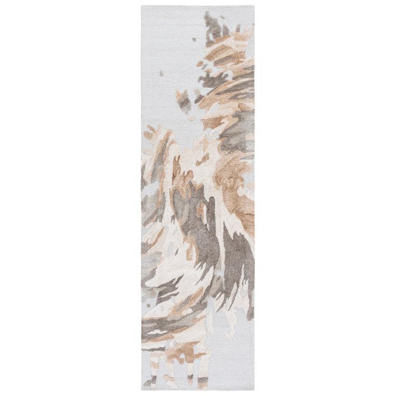 Khamel Hand Tufted Performance Abstract Rug, Runner 2'3" x 8'