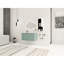 Armoire de salle de bain moderne 36 po avec lavabo en résine et compartiment latéral / blanc, fermeture en douceur, évier en contreplaqué