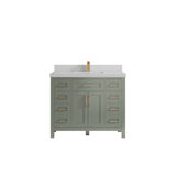 Cambridge 42 In. W X 22 In. D Single Sink Bathroom Vanity In Evergreen With 2 In. Quartz