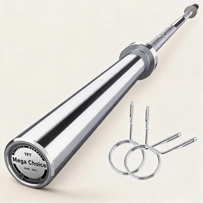 7 Ft Straight Barbell for Weightlifting & Powerlifting – Heavy Duty 1500LBS, Fits 2" Plates