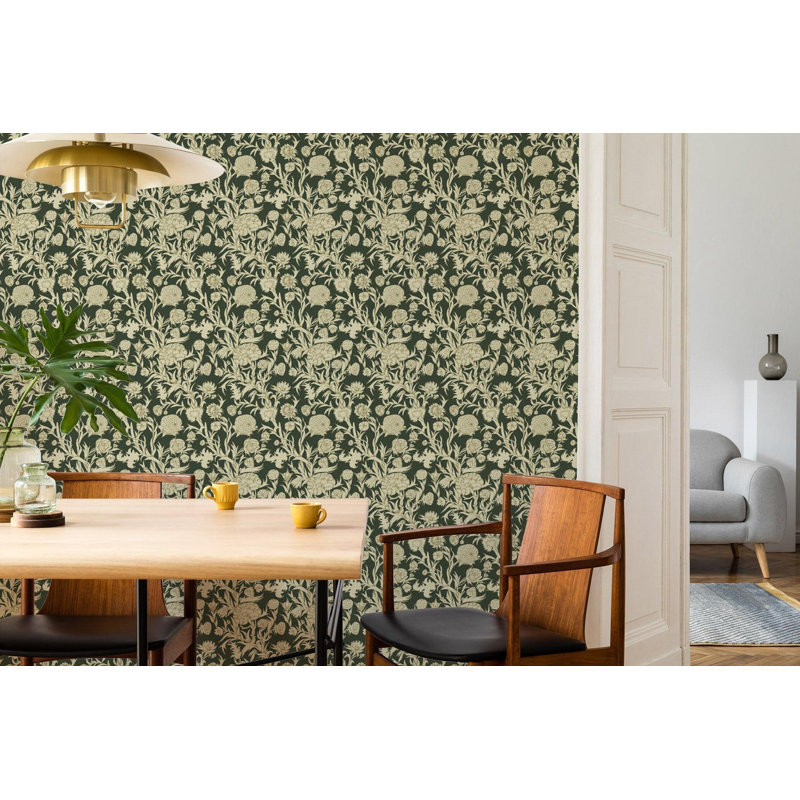 Blooming Thicket - Wallpaper, Goldenrod, Premium Paper