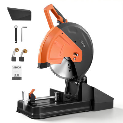 Chop Saw 14-inch Cold Cut Blade 2800 W Powerful Motor Cut Off Saw, 240V/60HZ, For Cutting Metal, -45° to 45° Adjustable Angle, Efficient Dry Cutting, with Thickened Blade Guard and Chip Collection Box