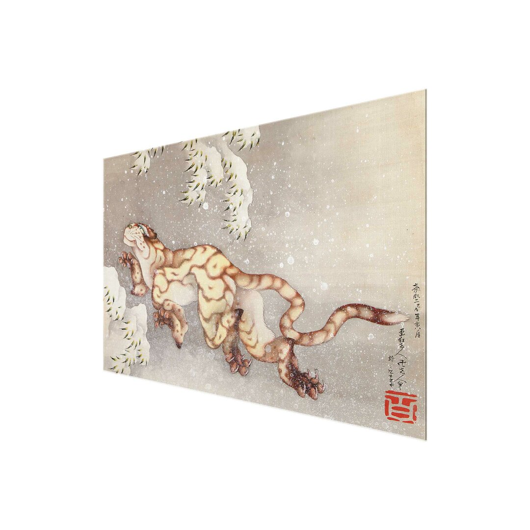 Glasbild Tiger in A Snow Storm von Katsushika Hokusai