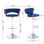 Ensemble de 2 tabourets de bar pivotants réglables avec repose-pieds et base chromés, revêtement en velours et levage mécanique pour une assise confortable-1119992631
