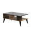 Table basse moderne avec finition noyer et marbre, 35,4 po x 15,6 po x 21,5 po | 100% panneau de particules enduit de mélamine, épaisseur: 0,7 pouce | Conception élégante avec hauteur de tablette pratique de 6,7 pouces, parfaite pour la décoration du salon