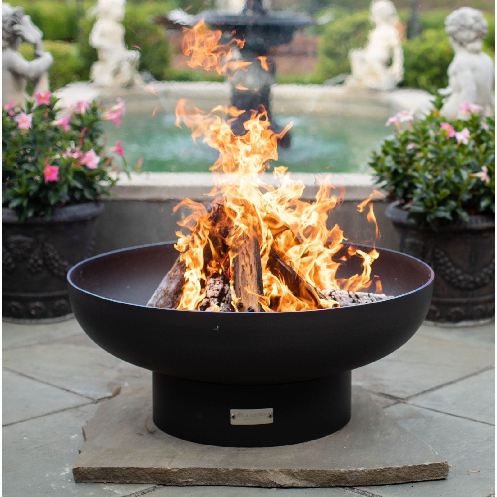 Harrogate Steel Wood Burning Fire Pit, 15" H x 36" W x 36" D