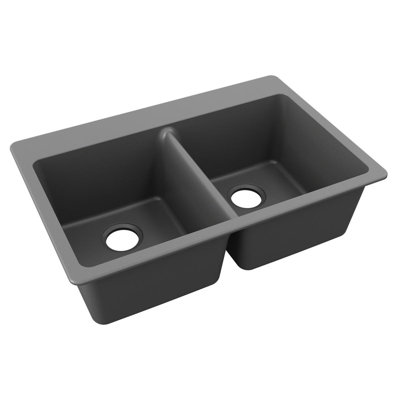 33" x 22" Double Basin Undermount Kitchen Sink with Accessories