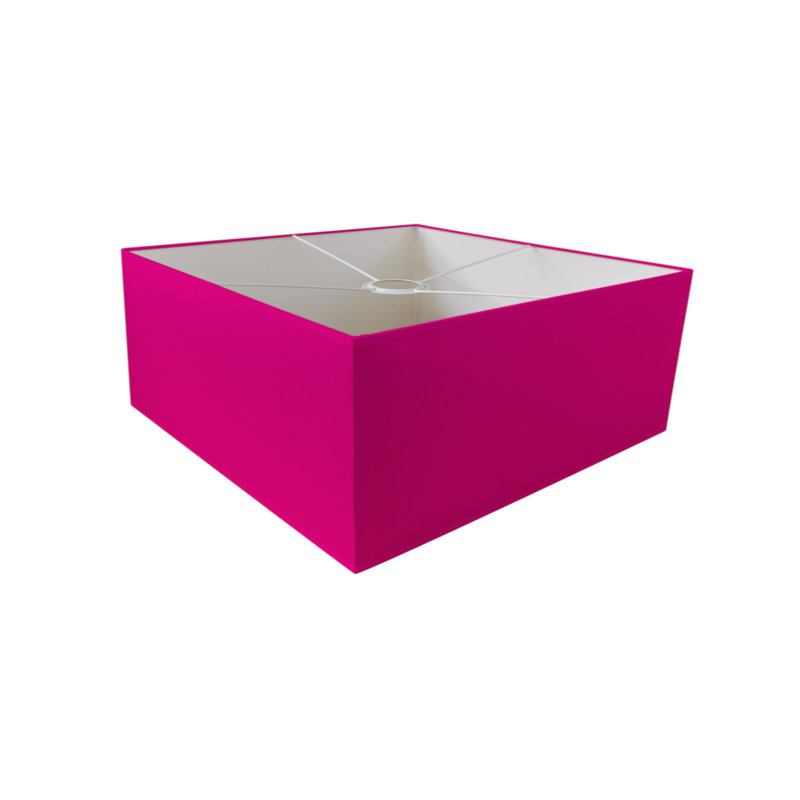 Messner 1 - Light Square/Rectangle Pendant, Hot Pink, 20cm H x 35cm W x 35cm D, White