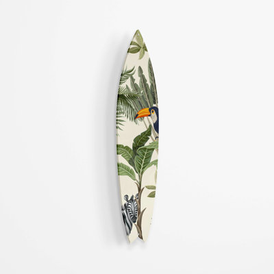 " Tropical Toucan Zebra Surfboard "