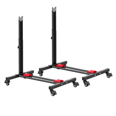 Support à vélo, support de rangement pour vélo vertical et horizontal autoportant, avec roulettes verrouillables, support de plancher de vélo vertical en acier au carbone à hauteur ajustable, pour roues de 20 à 29 po, noir