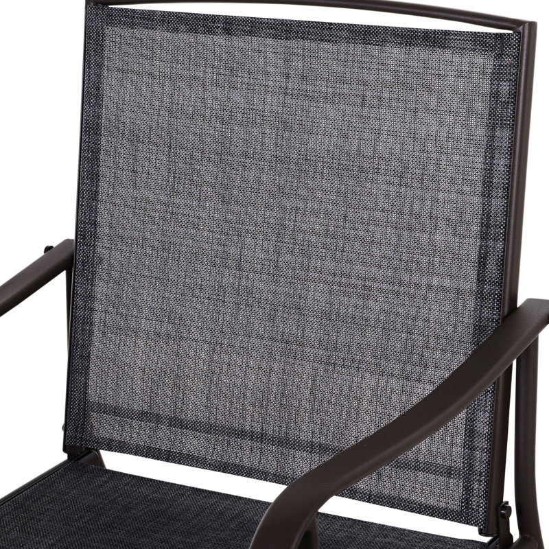 3 Piece Outdoor Glider Chair - . Gray 2 Patio Rocking Swing Chairs With Breathable Sling. Glass Tabletop For Spaces. Suitable Backyard, Garden And Porch. Steel Frame Backyard Table Chairs, Gray,