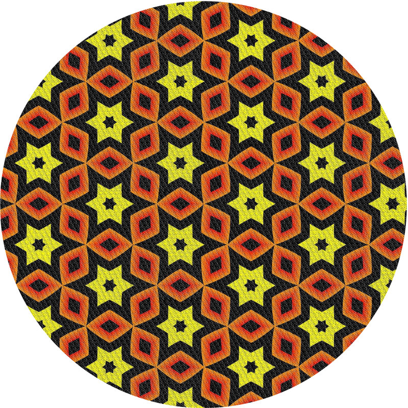 Geometric Indoor Rug, Round 5'