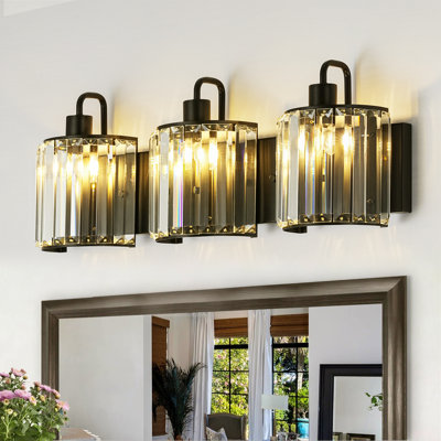 Aviora 3-Light Vanity Wall Light with Clear Crystal Shades