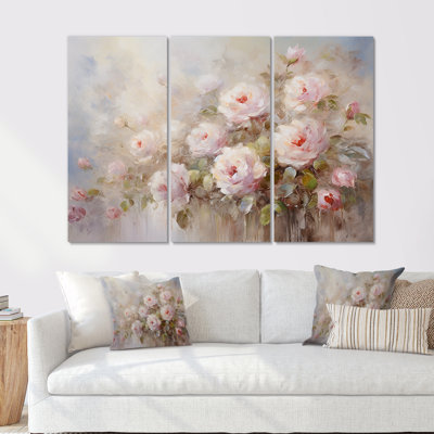 «Pink Roses Farmhouse Charm» - ensemble de décorations murales roses