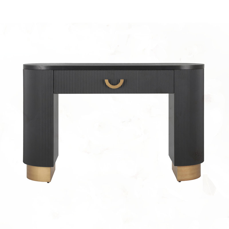 Modern Console Table with Vertical Ribbed Design