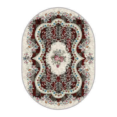 Tapis tissé de qualité supérieure, 5,9 x 9,2 pieds | 100% polyester, 650 g / m² | Pois antibactérien antidérapant en PVC, d'une hauteur de poils de 0,3 po | Lavable à la machine, impression numérique 3D | Parfait pour le salon et la chambre à coucher