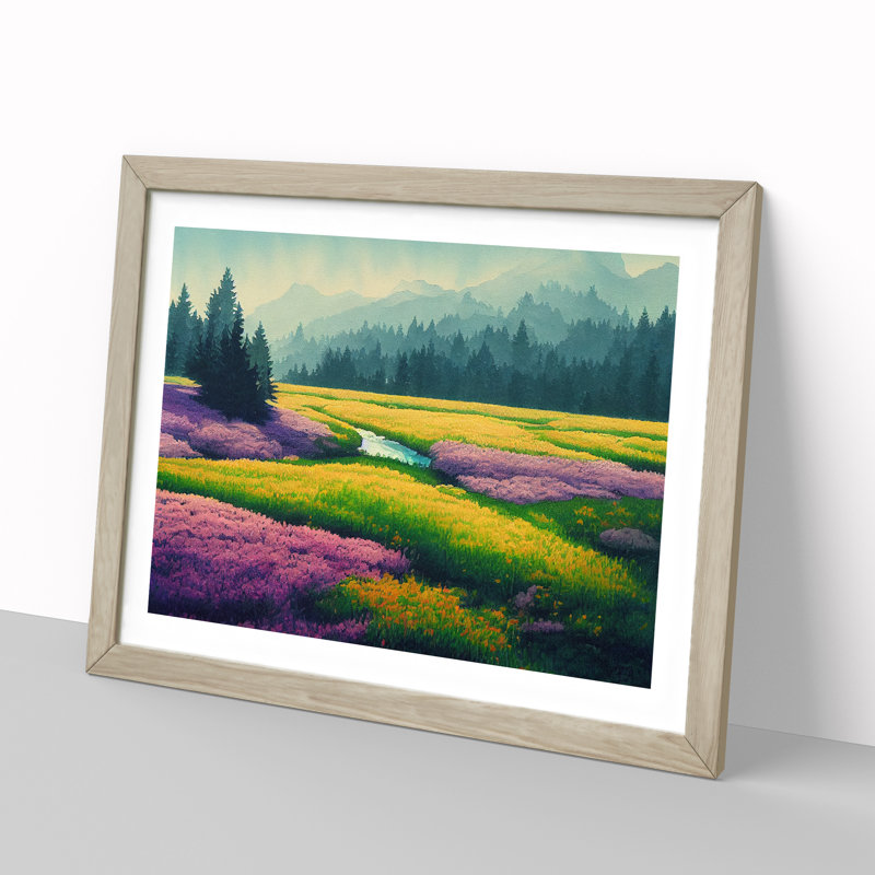 Spring Forest Meadow Vol.2 - Framed Print, 25cm H x 34cm W x 2cm D, Oak Framed