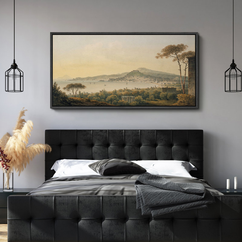Art moderne paysage classique rétro, H 30 po x l 60 po, Noir, noir, noir, noir