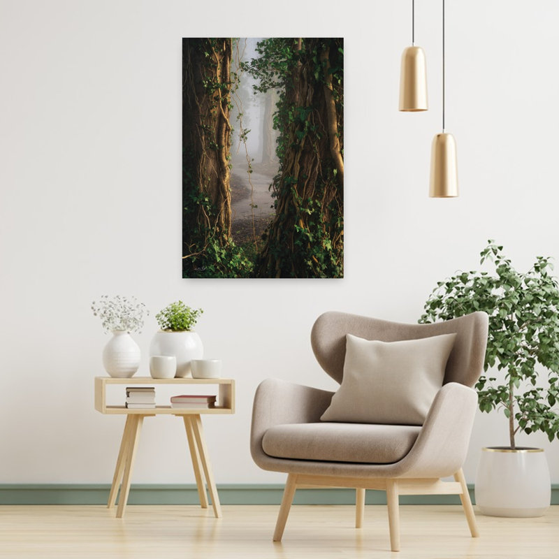 Art contemporain, paysage, H 36 po x l 24 po