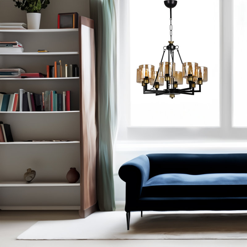 Lustre tambour 8 lumières Wheelright