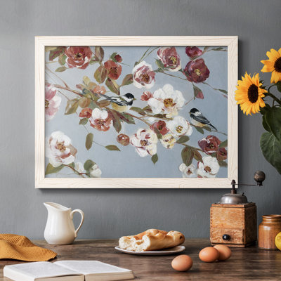 Chickadees and Blossoms II, reproduction d'art sur toile
