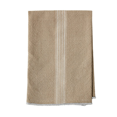 Serviettes de table de style bistro français - Lot de 4 - Rayures vintage blanches