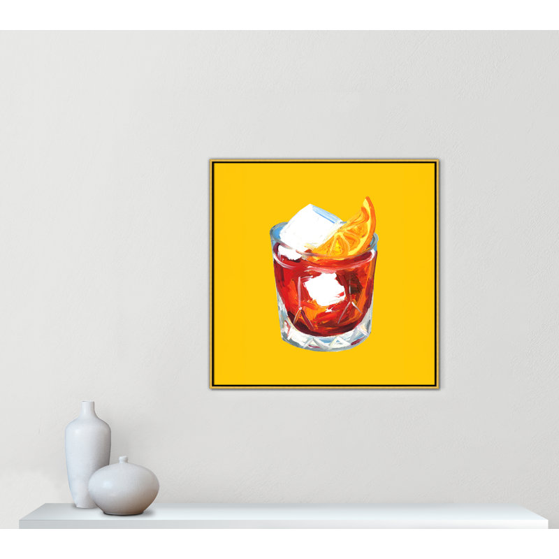 Negroni Sunshine - reproduction carrée par Straker, 37.5' W x 37.5' H, Flotteur doré