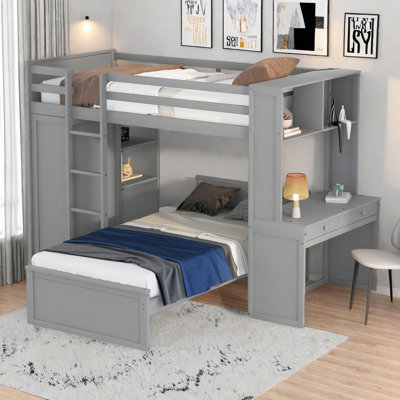 Lit mezzanine simple avec lit autonome