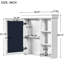 Rangement de salle de bain blanc avec armoire à miroir 30 po x 28 po - Tablettes murales réglables à utilisation efficace