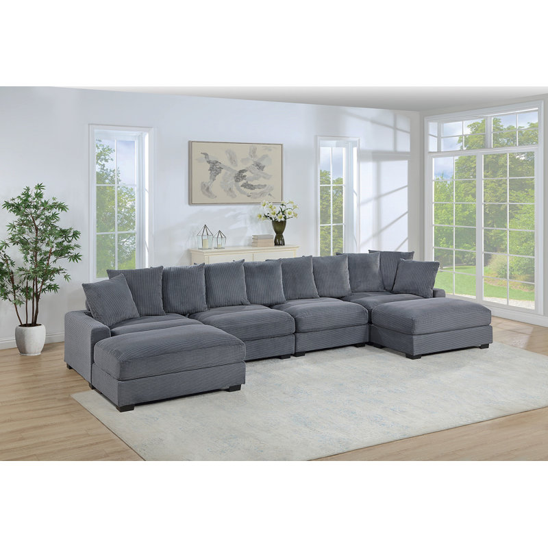 Ensemble de canapé modulaire contemporain gris foncé 6 pièces LAF & RAF 2X