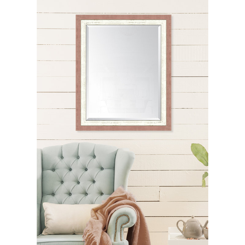 Chilhowie Wood Flat Wall Mirror, 34" H x 28" W, White