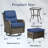 Koba 5-Piece Outdoor Conversation Set – Swivel Rocking Chairs with Ottomans & Side Table-51131190-51131191