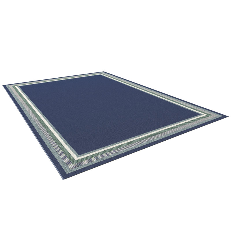 Harwington Flatweave Blue Rug, Rectangle 80 x 150cm
