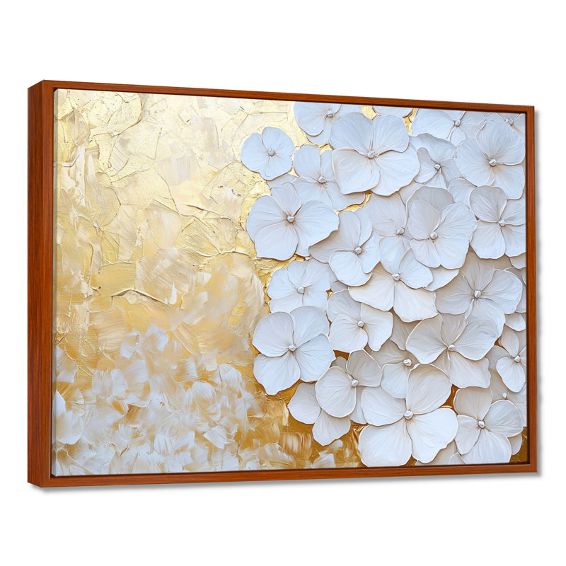 Harmony of Gold Hydrangeas III - Hydrangea, reproduction sur toile, H 30 po x l 40 po, Brun