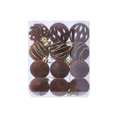Christmas Decorations Christmas Decorations 12 Piece Flocked Christmas Balls Christmas Decoration SetMultiple Styles Of Christmas Tree Decorations Can