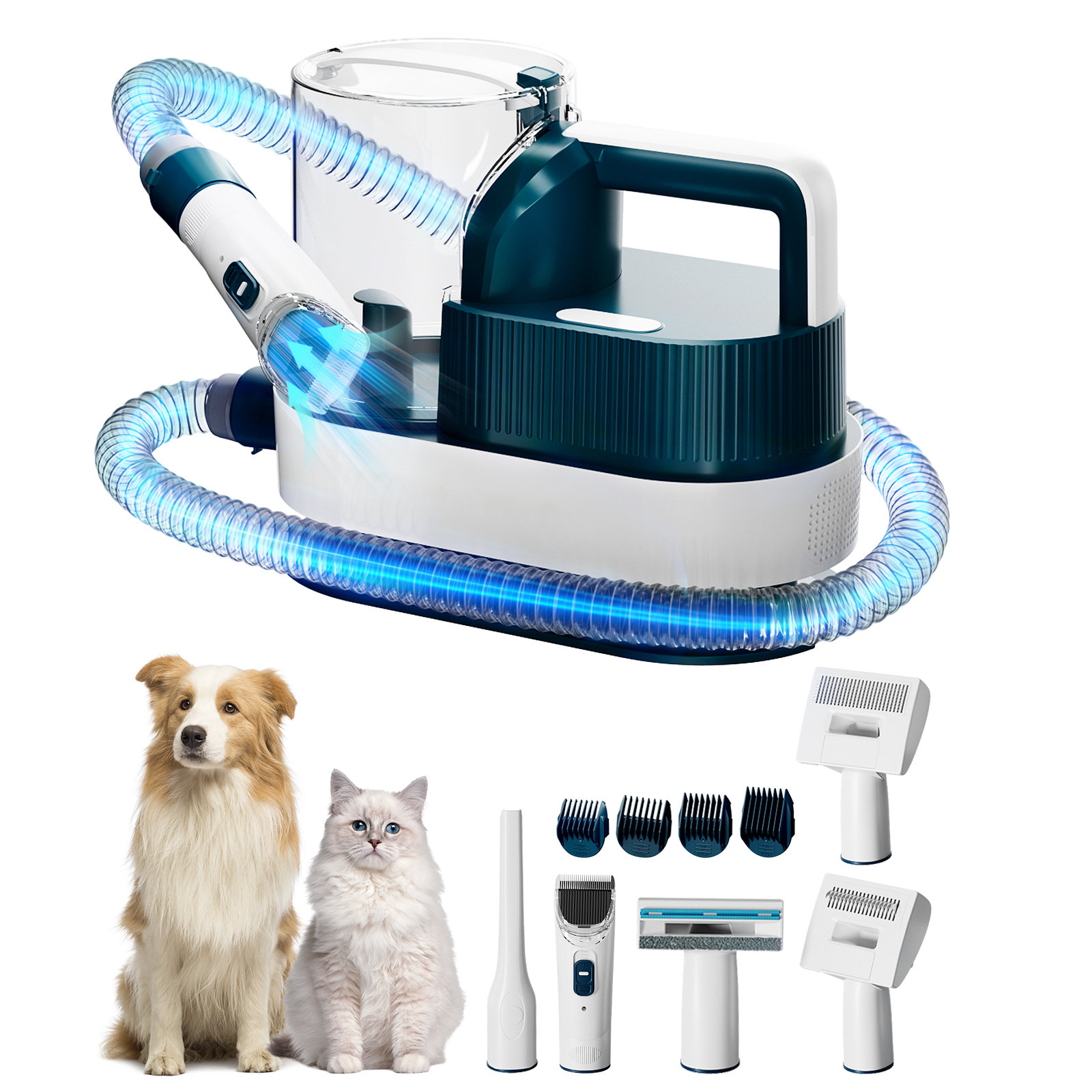 Picture of Toocapro Pet Grooming Vacuum, 2.5L Dog Vacuum for Shedding Grooming ...